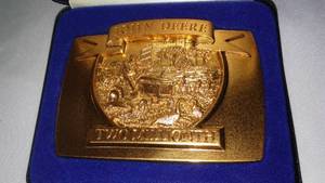 lot 314 image: John Deere Belt Buckle 2 Millionth Garden Tractor