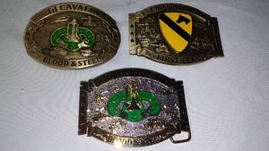 lot 364 image: (3) Cavalry Belt Buckles Commemorative