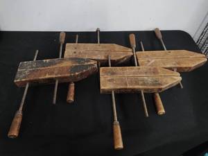 Four Large Wood Clamps