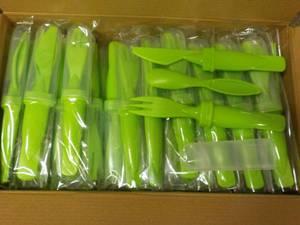 Case of 50 Lime Green Plastic Cutle...