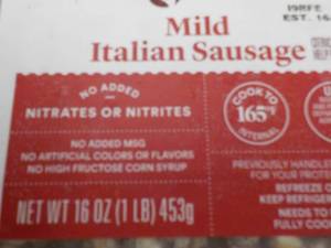 Case of 16 oz Frozen Pkgs Mild Ital...
