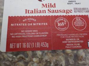 Case of 16 oz Frozen Pkgs Mild Ital...