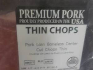 2 Frozen Pkgs thin Pork Chops...