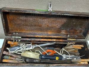 TOOLBOX FULL OF HAND SAWS