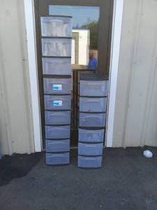 (5) BLACK PLASTIC STORAGE TOWERS