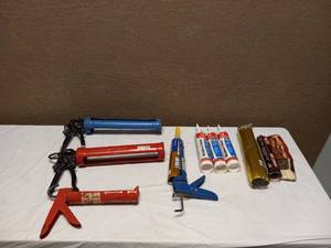 (4) CAULK GUNS AND CAULK