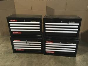 Lot of 4 Husky 26 in. W x 12 in. D Standard Duty 4-Drawer Top Tool Chest in Gloss Black Customer Returns See Terms on Auction