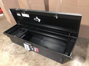Husky 71.36 in. Matte Black Aluminum Full Size Crossbed Truck Tool BoxCustomer Returns See Terms on Auction