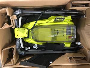 Lot of 2 Assorted RYOBI 40V 18 in. 2-in-1 Cordless Battery Walk Behind Push Lawn Mower with 4.0 Ah Battery and Charge  Customer Returns See Terms on Auction