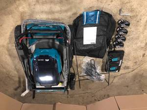 Makita 21 in. 18-Volt X2 (36-Volt) LXT Lithium-Ion Cordless Walk Behind Self Propelled Lawn Mower Kit with 4 Batteries (5.0 Ah Customer Returns See Terms on Auction
