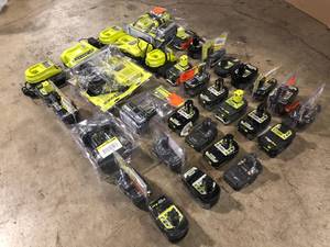 Lot of Assorted Ryobi Battery and Chargers Customer Returns See Terms on Auction