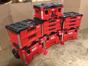 Lot of Assort Milwaukee Packout Tool Boxes Customer Returns See Terms on Auction