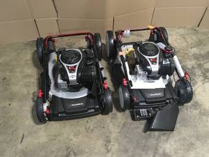 Lot of 2 Murray 21 in. 140 cc Briggs and Stratton Walk Behind Gas Push Lawn Mower with Height Adjustment and Prime N Pull Start Customer Returns See Terms on Auction