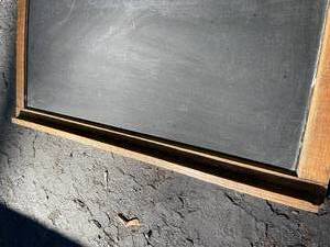 lot 69 image: 1930s Wooden Wall Mount Chalk Board with Chalk Tray