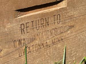 lot 81 image: Vintage Owatonna Minnesota Wooden Crate