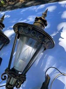 lot 92 image: 2 Wall Mount Outdoor Lantern Fixtures