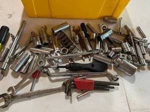 lot 106 image: Tool Box With Wrenches, Sockets and More