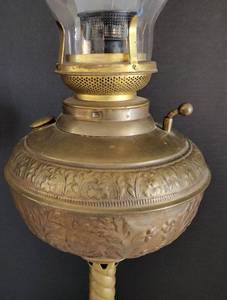 lot 8 image: New Aurora Hurricane Lamp with Brass Detailing