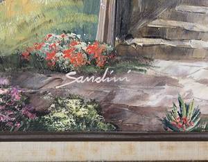 lot 12 image: Signed Seaside Oil Painting on Canvas Italy by Sandini