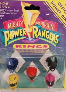 lot 33 image: Cool Mighty Morphin Power Ranger Ring Sets