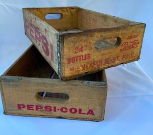 lot 111 image: 2 Vintage Wooden Pepsi Crates