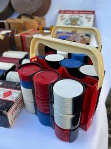 lot 112 image: Large Lot of  Vintage Poker Chips