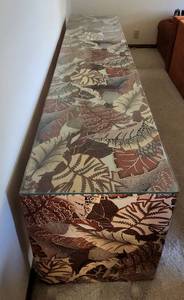 lot 187 image: Upholstered Sofa Table with Quality Glass Surface