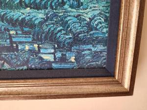 lot 190 image: Stunning Van Gogh Replica Starry Night Print on Masonite