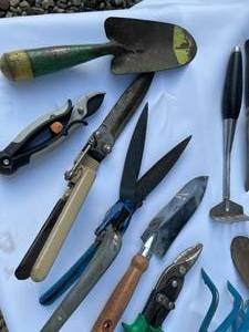 lot 246 image: Gardening Tools with Galvanized Bucket