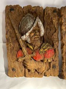 lot 305 image: Resin Solider Motif Wall Mount Pieces From 1968