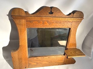 lot 433 image: Vintage Wall Mount Shaving Mirror with Minor Mercury Damage