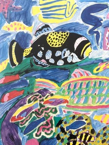 lot 367 image: Barrier Reef Garden Framed Art Print by Ken Done