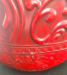 lot 368 image: Radiant Red Pottery Vessel by Haeger