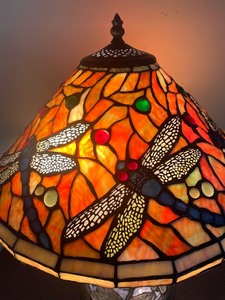 lot 365 image: Luxurious Tiffany Style Dragonfly Themed Lamp