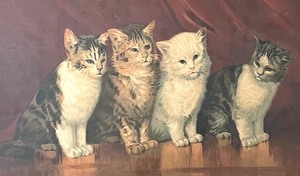 lot 415 image: Vintage Pretty Kitty Framed Art
