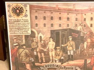 lot 341 image: Framed Print of Houdini in Russia