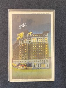 lot 222 image: Empty Vintage Post Card Album and a St. Paul Hotel Vintage Post Card