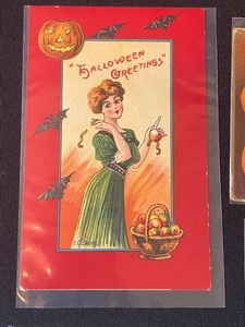 lot 217 image: Collection of German Printed Vintage Halloween Post Cards