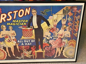 lot 206 image: Fun Framed Print of a Vintage Poster- Thurston the Magician