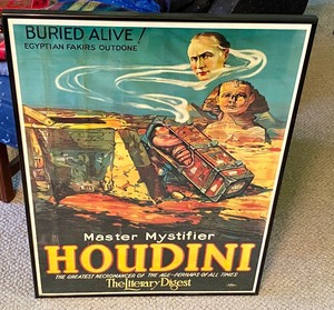 lot 205 image: Fun Framed Print of a Vintage Houdini Print