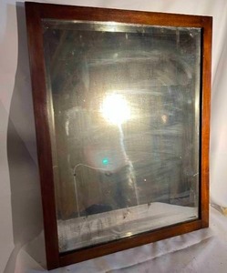 lot 463 image: Heavy Wall Mount Mirror with Beveled Glass