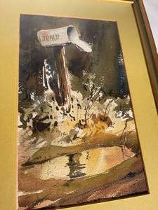 lot 486 image: Jones Mailbox Watercolor Framed Art