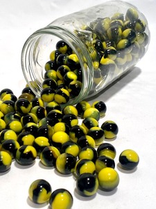 lot 317 image: Jar Full of Vintage Bumble Bee Marbles