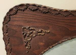 lot 266 image: Vintage Ornately Carved Wooden Frame with Unique Print