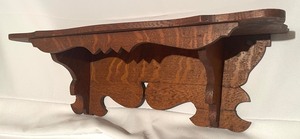 lot 451 image: Vintage Hand Made Wooden Wall Mount Shelf