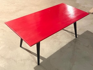 lot 434 image: Retro Wooden Red Top Table
