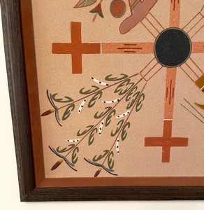 lot 60 image: Four Sacred Plants Natural Grounded Sand Rock Art
