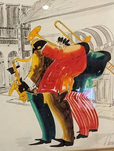 lot 28 image: Framed Leo Meiersdorff New Orleans Watercolor