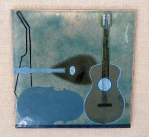 lot 31 image: Framed Vintage Guitar Tile