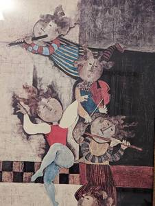 lot 106 image: Framed Musicos Print by Graciela Rodo Boulanger